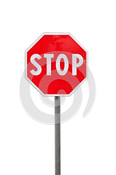 Stop road sign