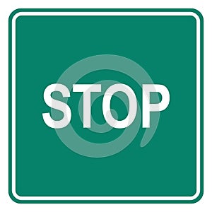 Stop and road sign