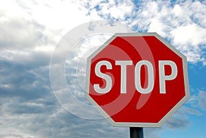 Stop road traffic sign