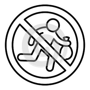 Stop robbery run icon outline vector. Secure crime