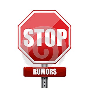 Stop rumors road sign illustration design