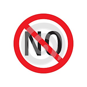 Stop saying no symbol sign. Vector icon on white background