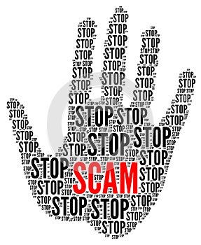 Stop scam symbol icon