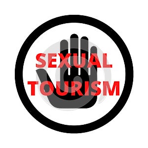 Stop sexual tourism symbol icon