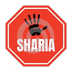 Stop Sharia symbol icon photo