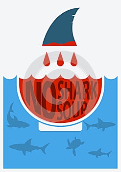 Stop shark finning.Vector illustration