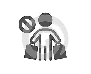 Stop shopping icon. No panic buying sign. Vector