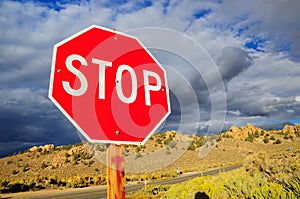 Stop sign.