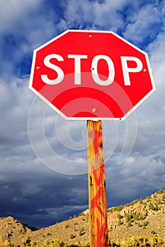 Stop sign.