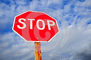 Stop sign.