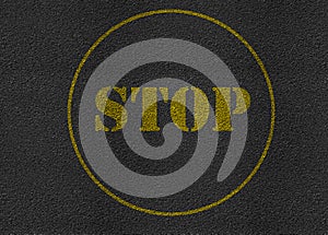 Stop sign asphalt highway road texture