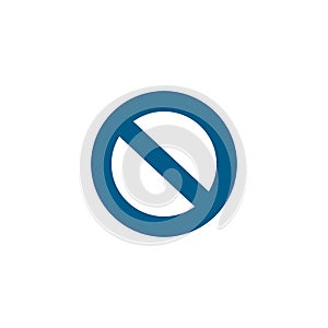 Stop Sign Blue Icon On White Background. Blue Flat Style Vector Illustration