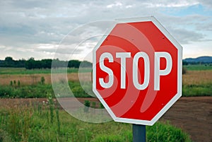 Stop Sign on Country Road