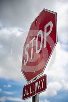 Stop sign in everglades