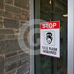 Stop sign for Face mask required