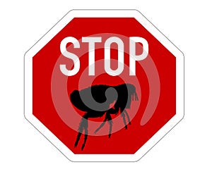 Stop sign for fleas