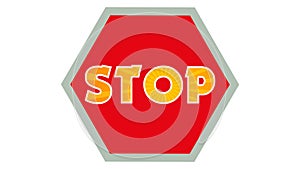 Stop Sign Graphic 003 - Red Background - Colorful Text Stop