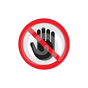 Stop sign hand icon. Stop icon. Vector illustration