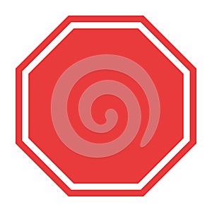 Stop sign, icon blank vector. Red color singe symbol illustration