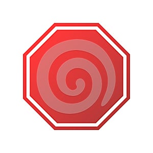 Stop sign icon in flat style. Traffic control vector illustration on isolated background. Blank attention sign business concept