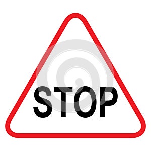 Stop sign, icon STOP forbidden vector. Warning symbol isolated on white background