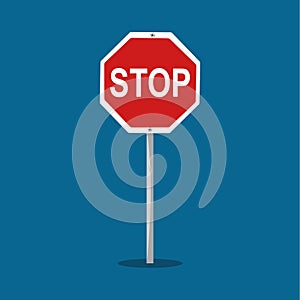 Stop sign icon isolated on background. vector illustration