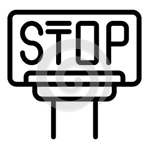 Stop sign icon outline vector. House lock
