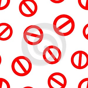 Stop sign icon seamless pattern background. Business concept vector illustration. Danger stop alert symbol pattern.