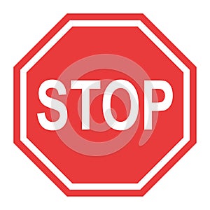 Stop sign, icon STOP vector. Red color singe symbol illustration photo