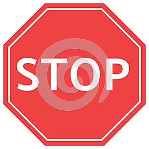 Stop sign icon transportations red