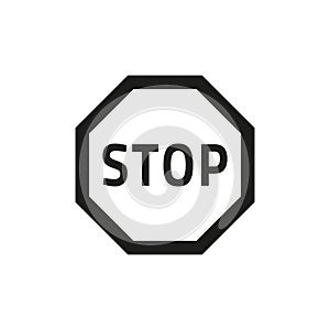 Stop sign icon on white background