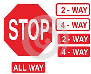 Stop sign icon on white background.