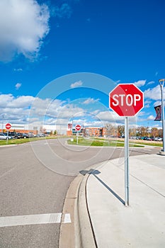 Stop sign at an intersection