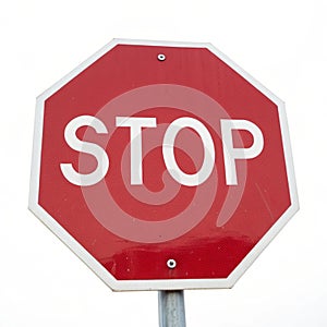 Stop sign isolated on white background