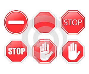 Stop sign isolated on white background. Vector illustration