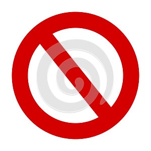 Stop sign no entry warning vector red circle icon