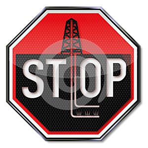 Stop sign no hydraulic fracturing photo