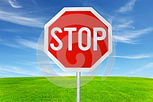 stop sign in outdoor