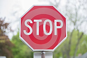 A stop sign outside.