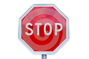 Stop sign photo isolated on white photo