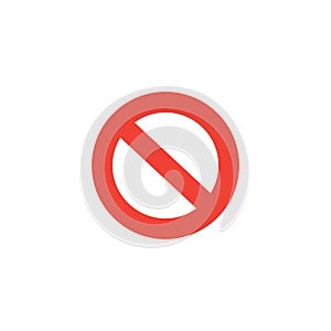 Stop Sign Red Icon On White Background. Red Flat Style Vector Illustration
