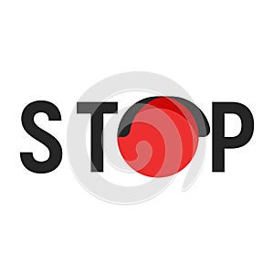 Stop sign with red traffic light