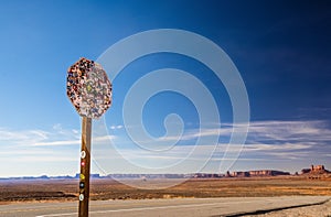 Stop Sign Stickers Graffiti Monument Valley Utah Iconic Highway