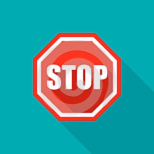 Stop sign. Stop icon isolated on white background. Vector illustration