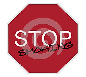 Stop sign - stop smoking