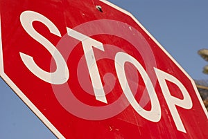 Stop Sign from unique perspective.