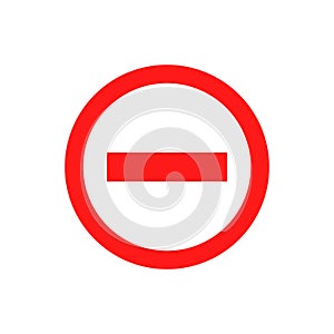 Stop sign vector icon in flat style. Danger symbol illustration