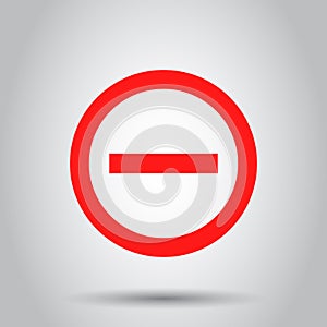 Stop sign vector icon in flat style. Danger symbol illustration on white background. Stop alert business concept