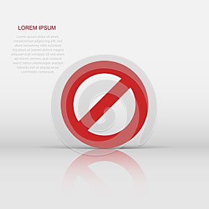 Stop sign vector icon in flat style. Danger symbol illustration on white isolated background. Stop alert business concept