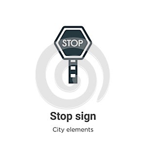 Stop sign vector icon on white background. Flat vector stop sign icon symbol sign from modern city elements collection for mobile
